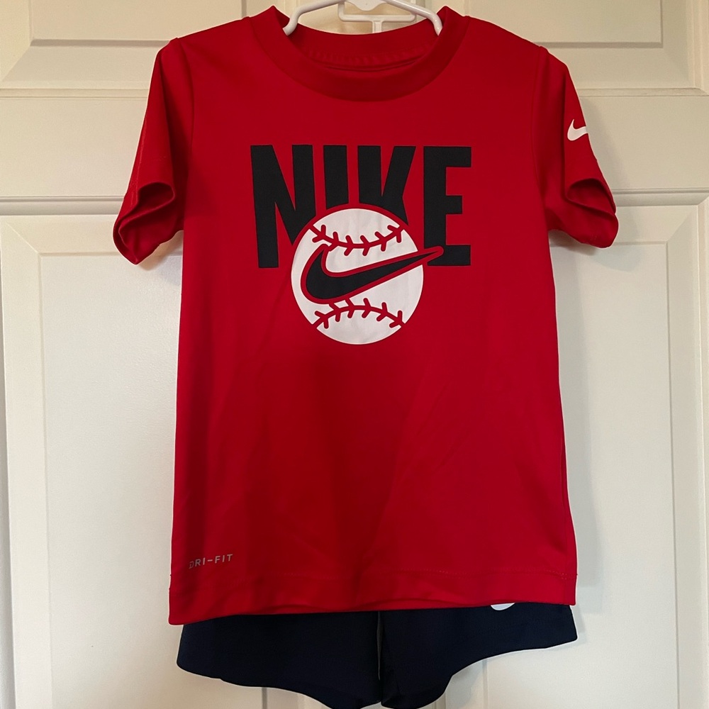 Nike Kids Red Baseball Graphic Tee